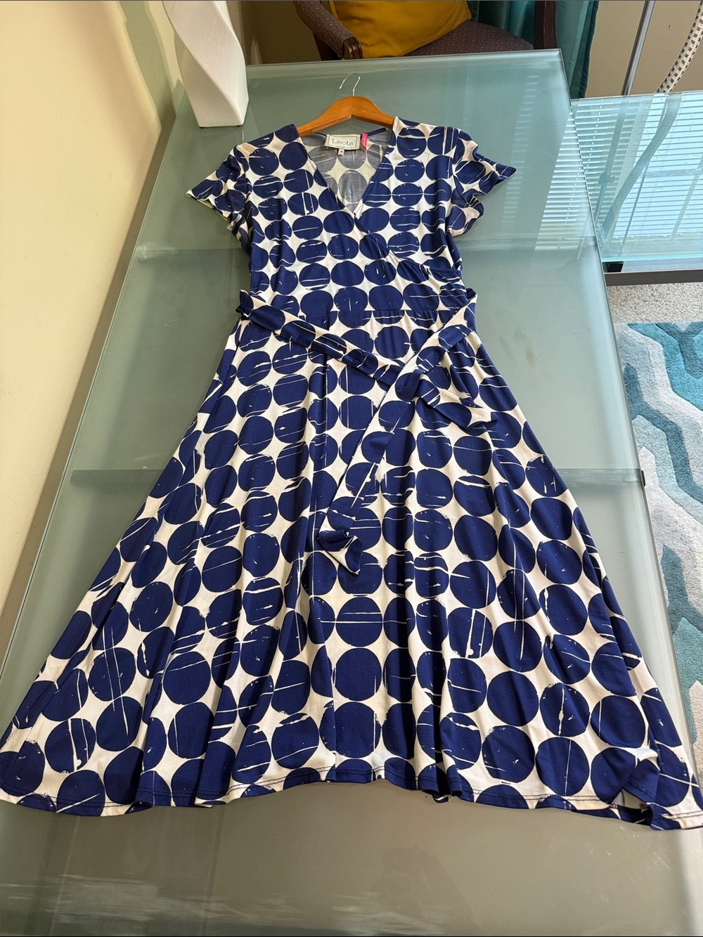 Leota Compass Rose Wrap Dress Size M